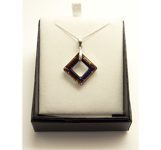 Byzantium Collection - Cut Square Pendant Pink