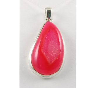 Pink Druzy Agate Pendant (05) 01