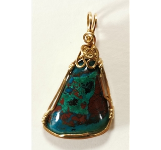 Turquoise Malachite Cuprite Pendant