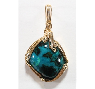 Turquoise Malachite Cuprite Pendant